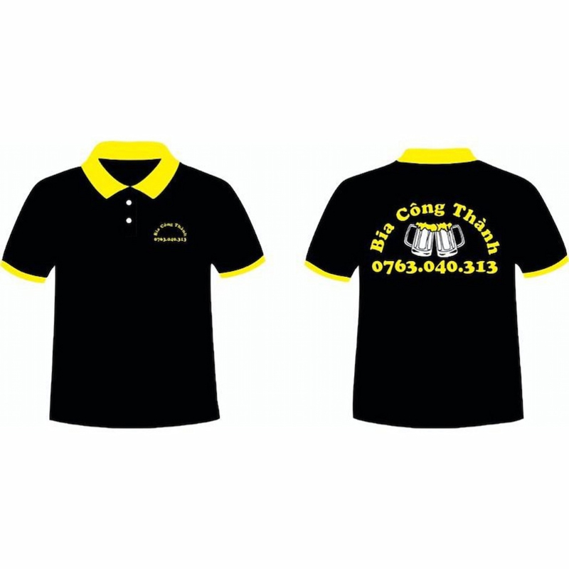 Áo thun đồng phục quán bia có thể là dáng polo