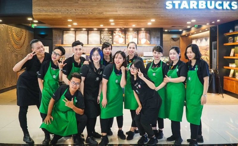 Đồng phục trà sữa Starbucks đơn giản
