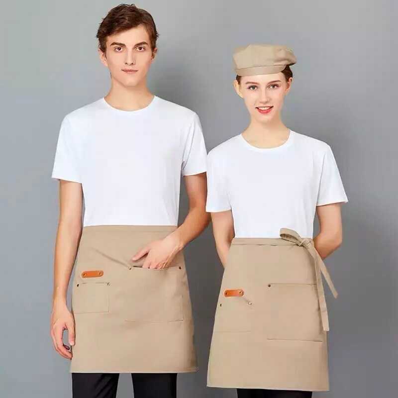 Tạp dề đồng phục nhà hàng được may từ nhiều chất liệu vải khác nhau
