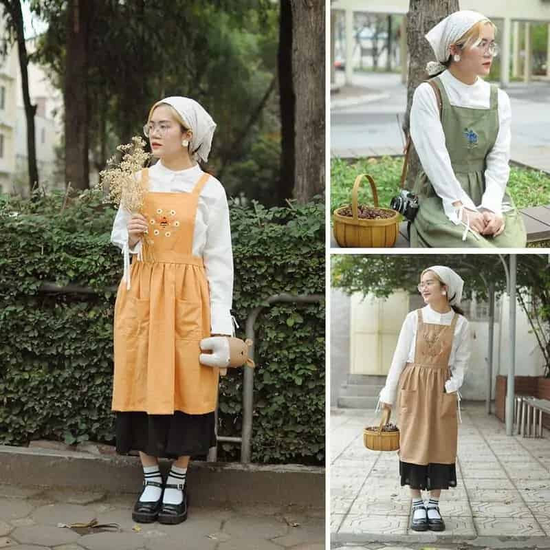 Tạp dề phong cách vintage dành cho cô nàng thích sự nhẹ nhàng, sang trọng