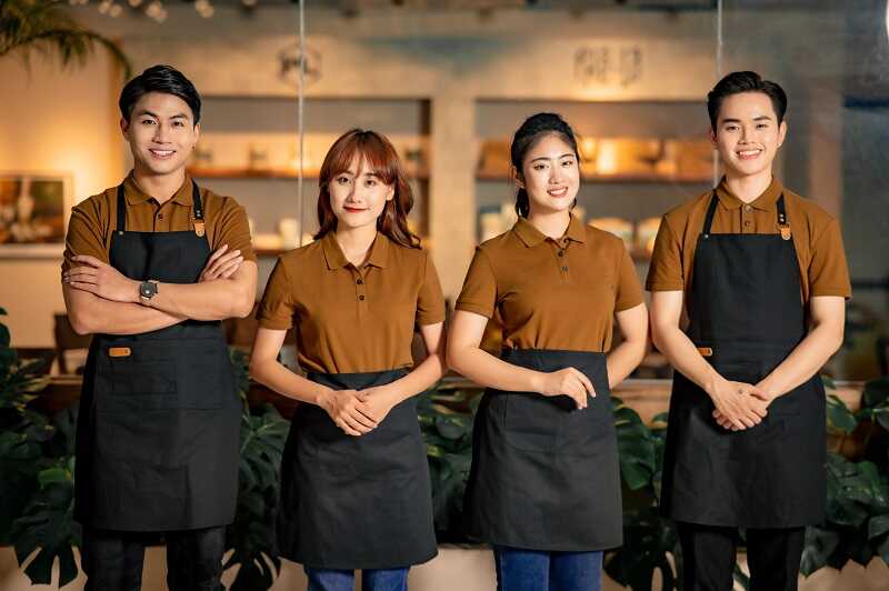 Tạp dề Hàn Quốc đơn giản cho các quán cà phê