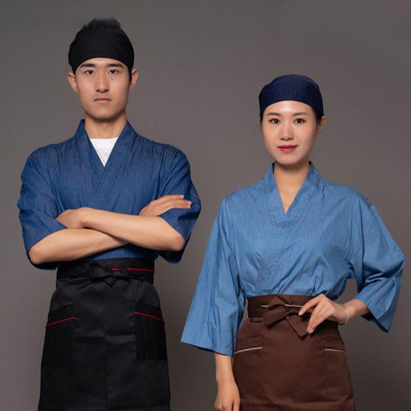 Mẫu áo đầu bếp nhà hàng Hàn Quốc ngắn tay