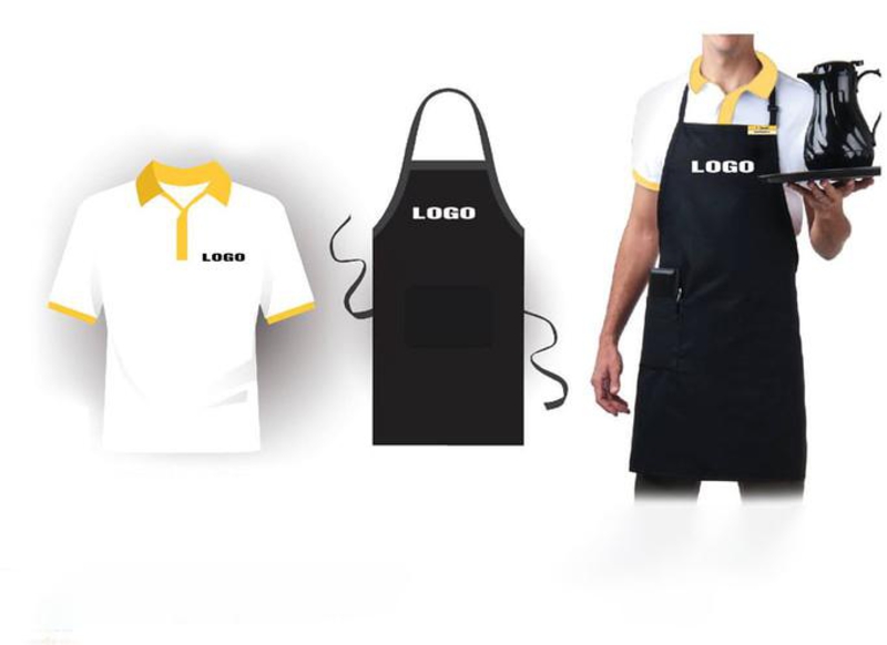 Có nhiều loại tạp dề in số lượng ít có sẵn, từ tạp dề yếm đơn giản đến tạp dề dài có túi