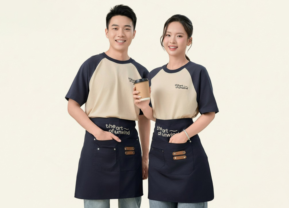 Mẫu tạp dề in logo bền đẹp