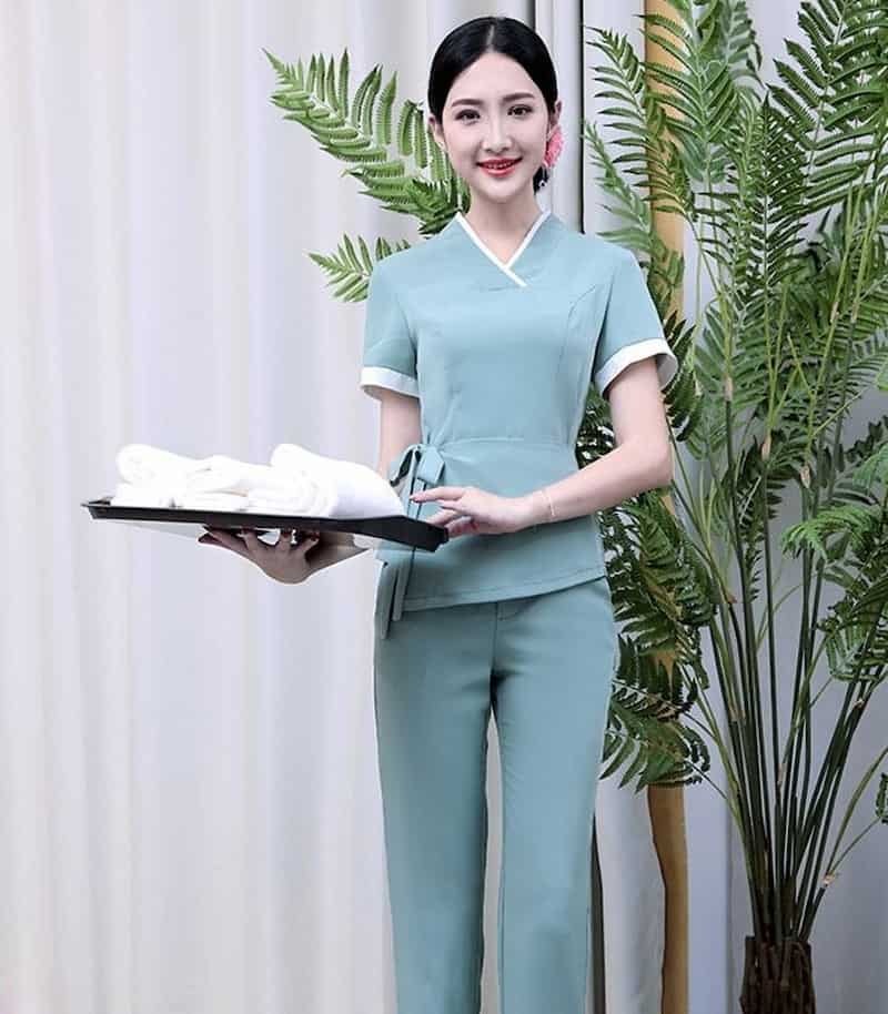 Đồng phục màu xanh pastel tinh tế