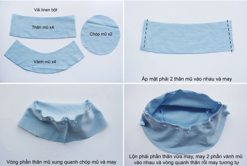 Cách may mũ bucket khá đơn giản và dễ thực hiện