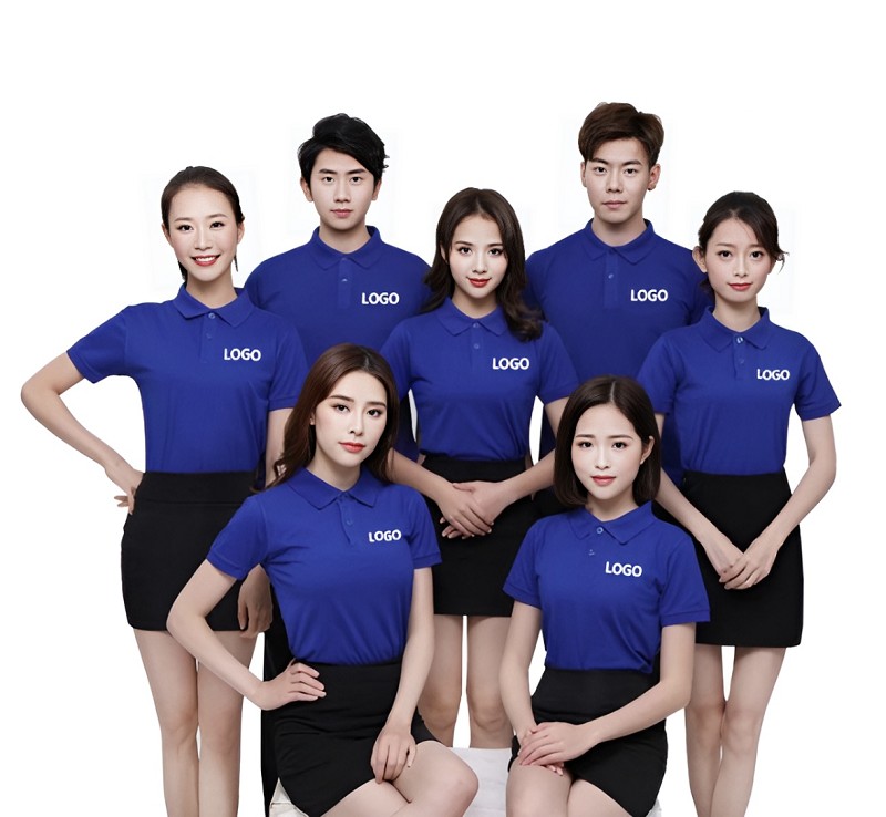 Đồng phục công ty áo polo có thêm logo và slogan nhận diện