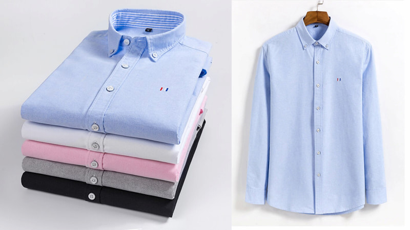 Đồng phục sơ mi công ty làm bằng chất liệu polyester bền bỉ