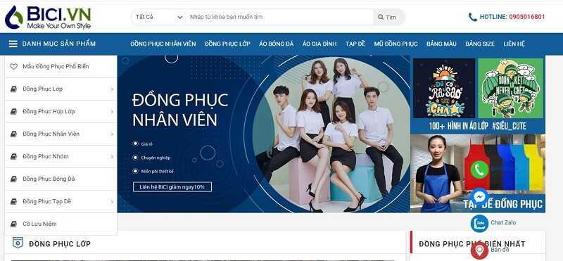 Đồng phục BiCi cung cấp đa dạng các mẫu tạp dề