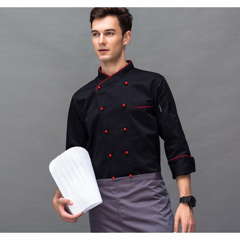 Áo đầu bếp tay dài giúp bảo vệ da tay khỏi các vết bỏng một cách toàn diện