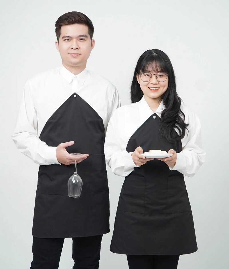 Áo bếp nam sơ mi kèm tạp dề thu hút mọi người