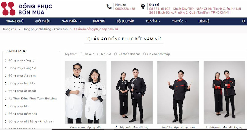 Đồng phục Bốn Mùa là địa chỉ may áo bếp được nhiều người yêu thích