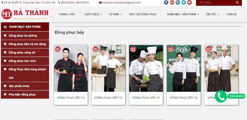 Mua áo bếp ở Hà Nội tại Đồng Phục Hà Thành 