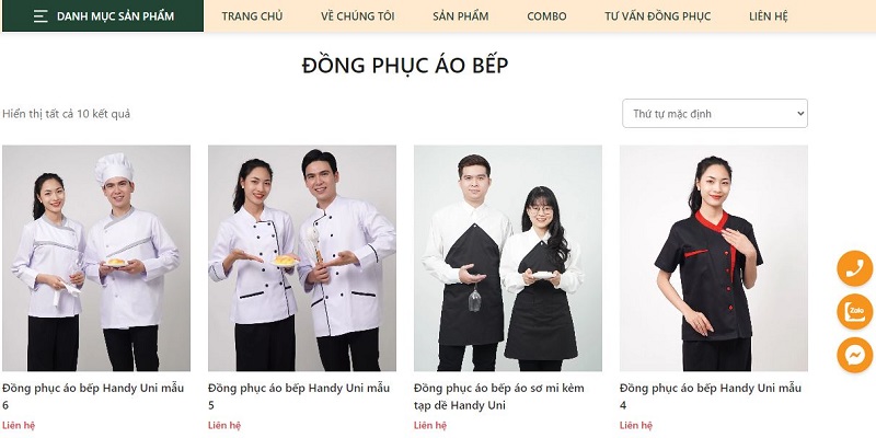 Handyuni là xưởng may áo bếp uy tín tại Đà Nẵng