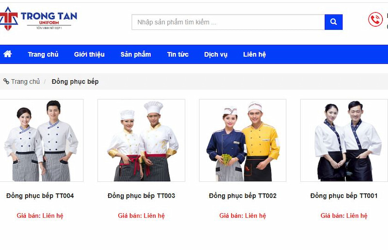 Trọng Tấn sở hữu nhiều mẫu áo bếp đẹp, chất lượng