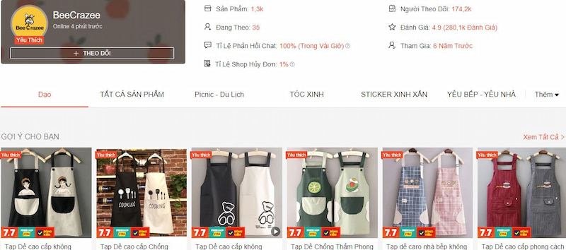 BeeCazee là gợi ý cho bạn khi may tạp dề