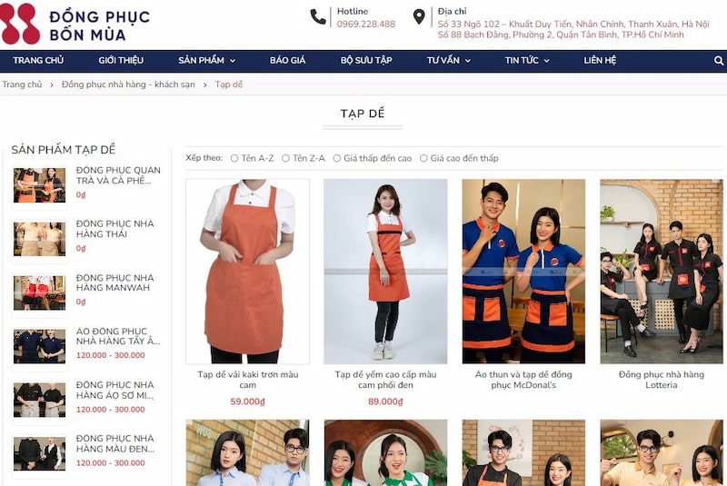 Đồng Phục Bốn Mùa cũng là địa chỉ may tạp dề bạn nên tham khảo