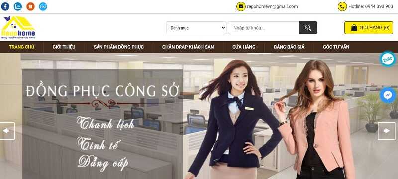May đồng phục nhà hàng ở Cần Thơ đa dạng mẫu mã với Repovina
