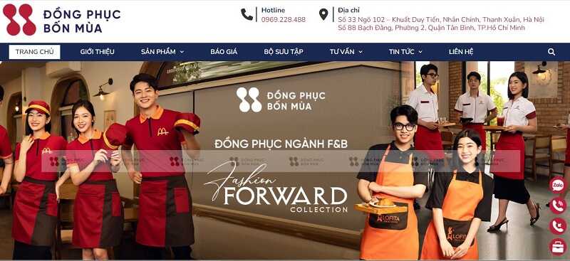 Đồng phục Bốn Mùa cung cấp đa dạng các mẫu đồng phục nhà hàng Hà Nội