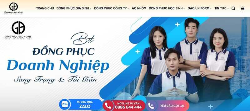 May đồng phục nhà hàng Hà Nội giá tốt tại đồng phục Gạo House