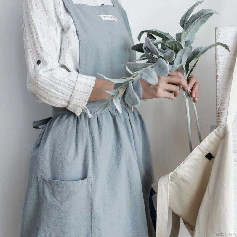 Tạp dề màu xanh phong cách thời trang ấn tượng