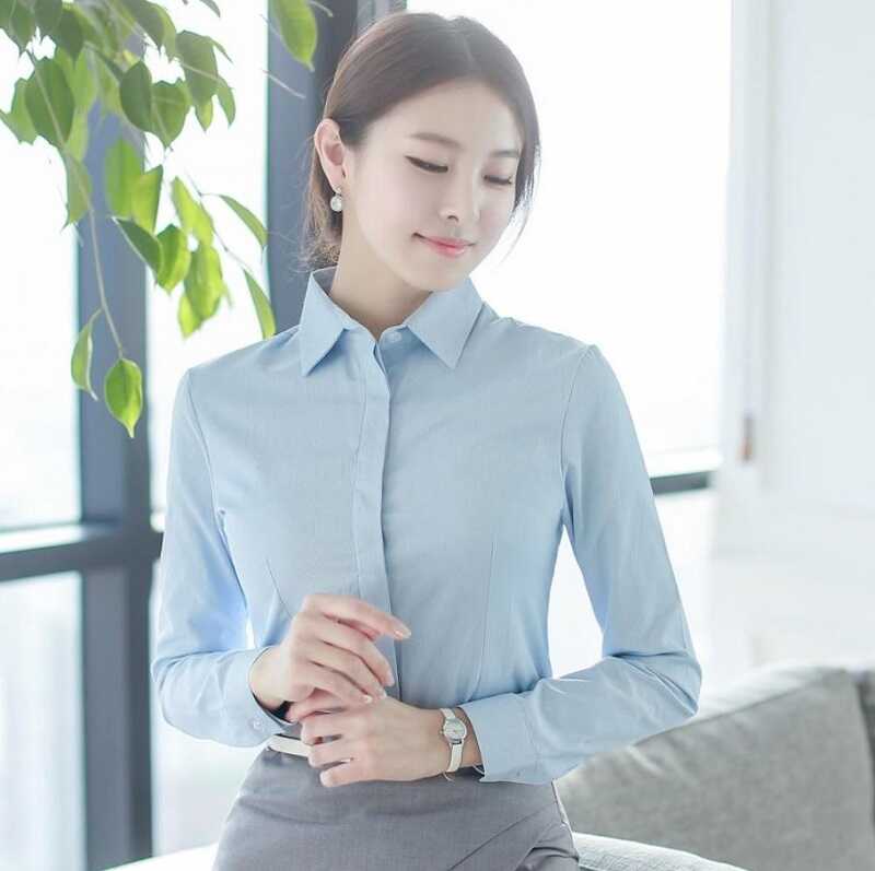 Đồng phục áo sơ mi công sở dài tay nền nã cho nữ