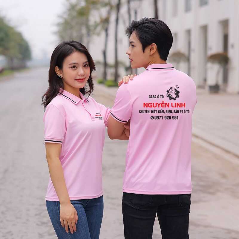 Áo đồng phục gara ô tô cổ polo năng động