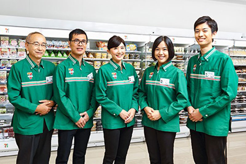 Mẫu đồng phục nhà hàng 7 Eleven màu xanh lá cây