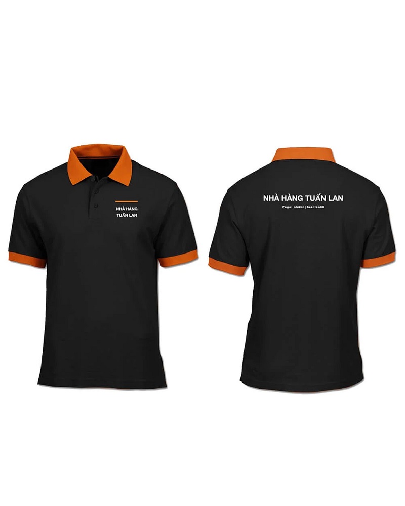 Công nghệ in/thêu logo lên đồng phục nhà hàng màu đen đa dạng