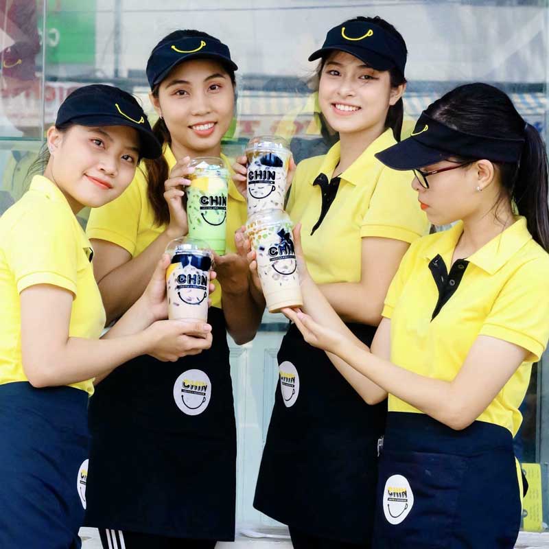 Khám phá 4+ mẫu đồng phục trà sữa Chin nổi bật, cá tính