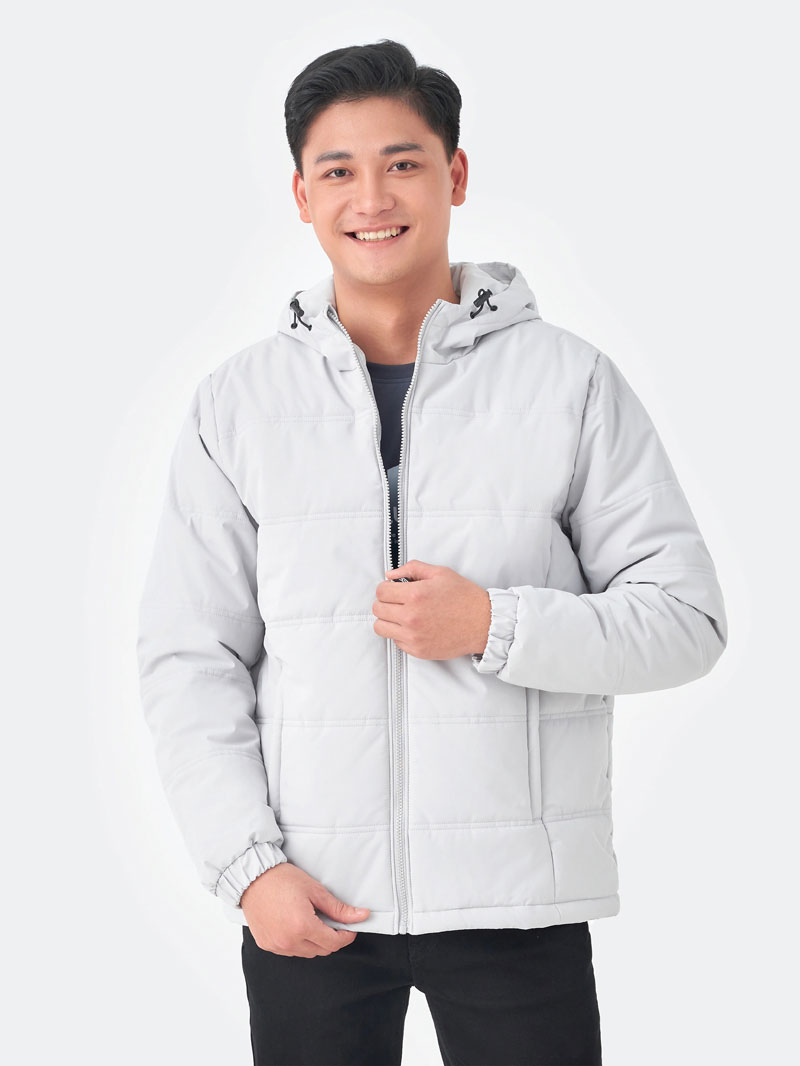 Áo khoác chần bông màu trắng