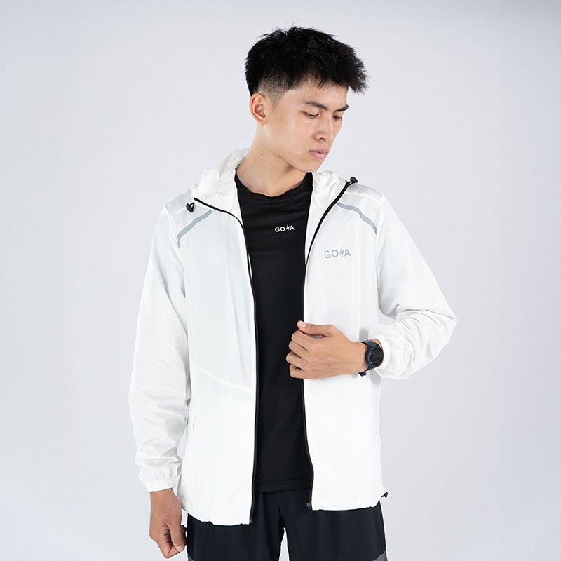 Áo khoác gió đồng phục màu trắng