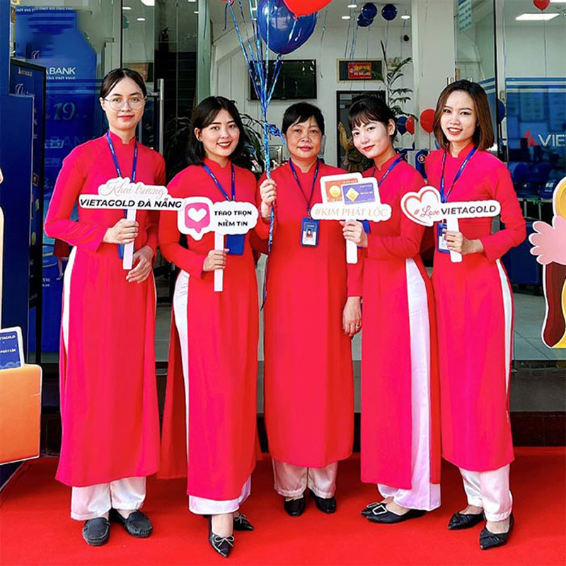 Áo dài đồng phục Việt Á Bank