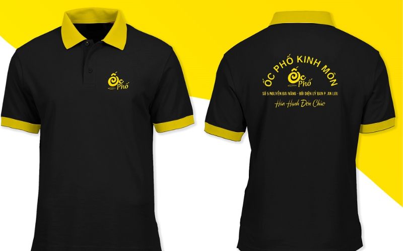 Áo thun đồng phục quán ốc phối logo