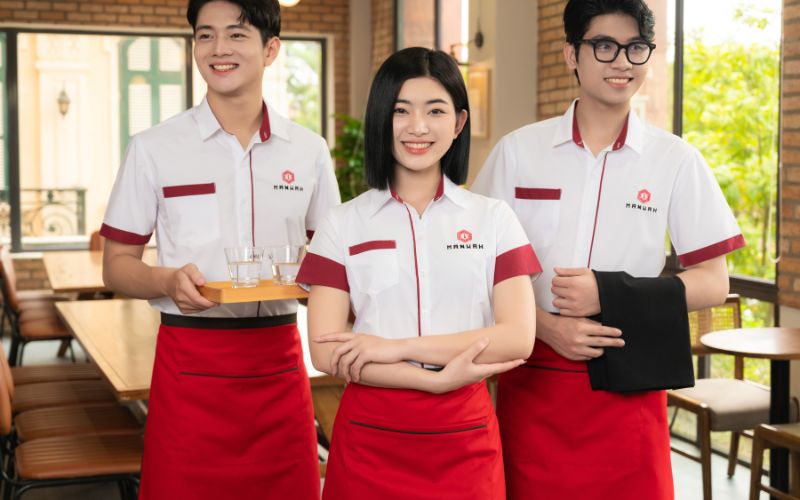 Mẫu sơ mi phối tạp dề