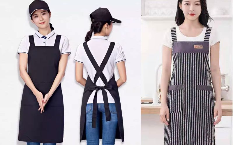 Tạp dề chữ X hoặc chữ H (dây đeo chéo lưng)