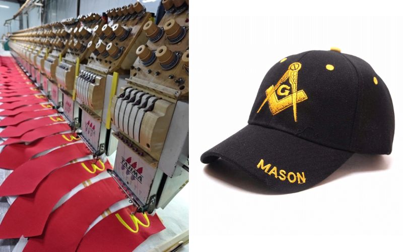 Thêu vi tính (thêu trực tiếp trên mũ)