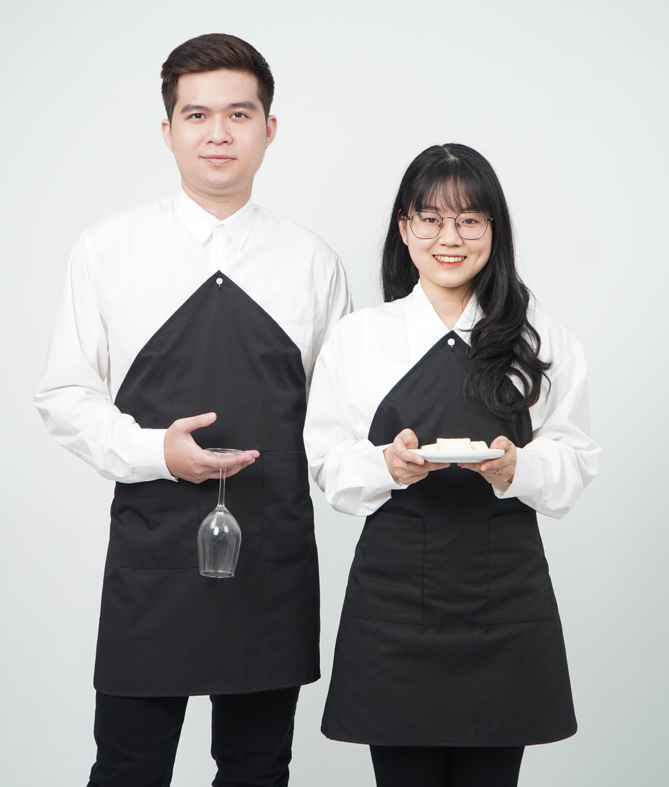 Đồng phục áo bếp áo sơ mi kèm tạp dề Handy Uni