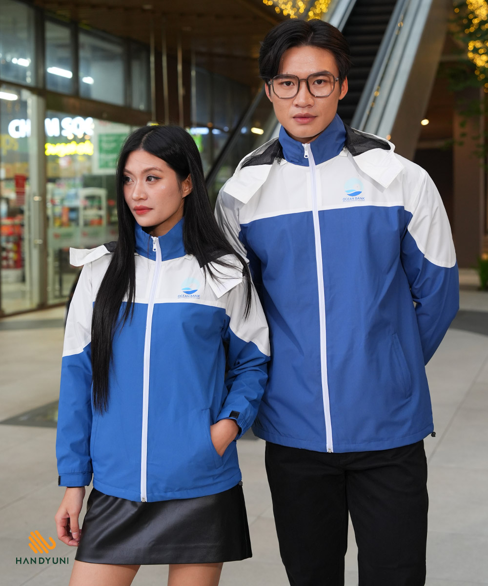 Áo Khoác Gió Đồng Phục Ngân Hàng Oceanbank Form Chuẩn