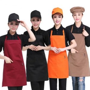 Combo áo thun màu đen mũ và tạp dề nhiều màu