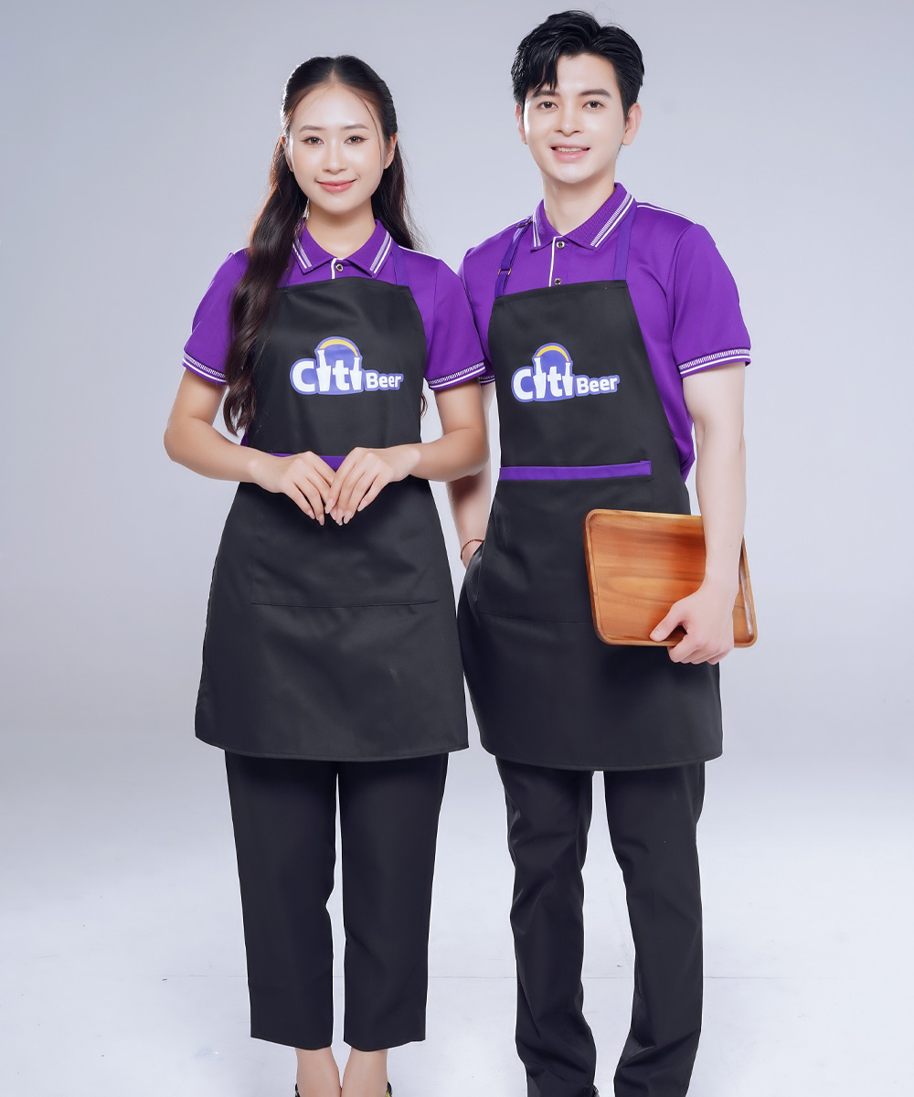Combo Đồng Phục Citi Beer: Áo Polo & Tạp Dề Yếm Đẹp, Giá Tốt