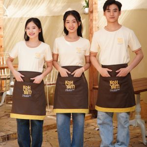 Combo Đồng Phục Nhà Hàng Koh Yam: Áo Thun & Tạp Dề Nửa Người