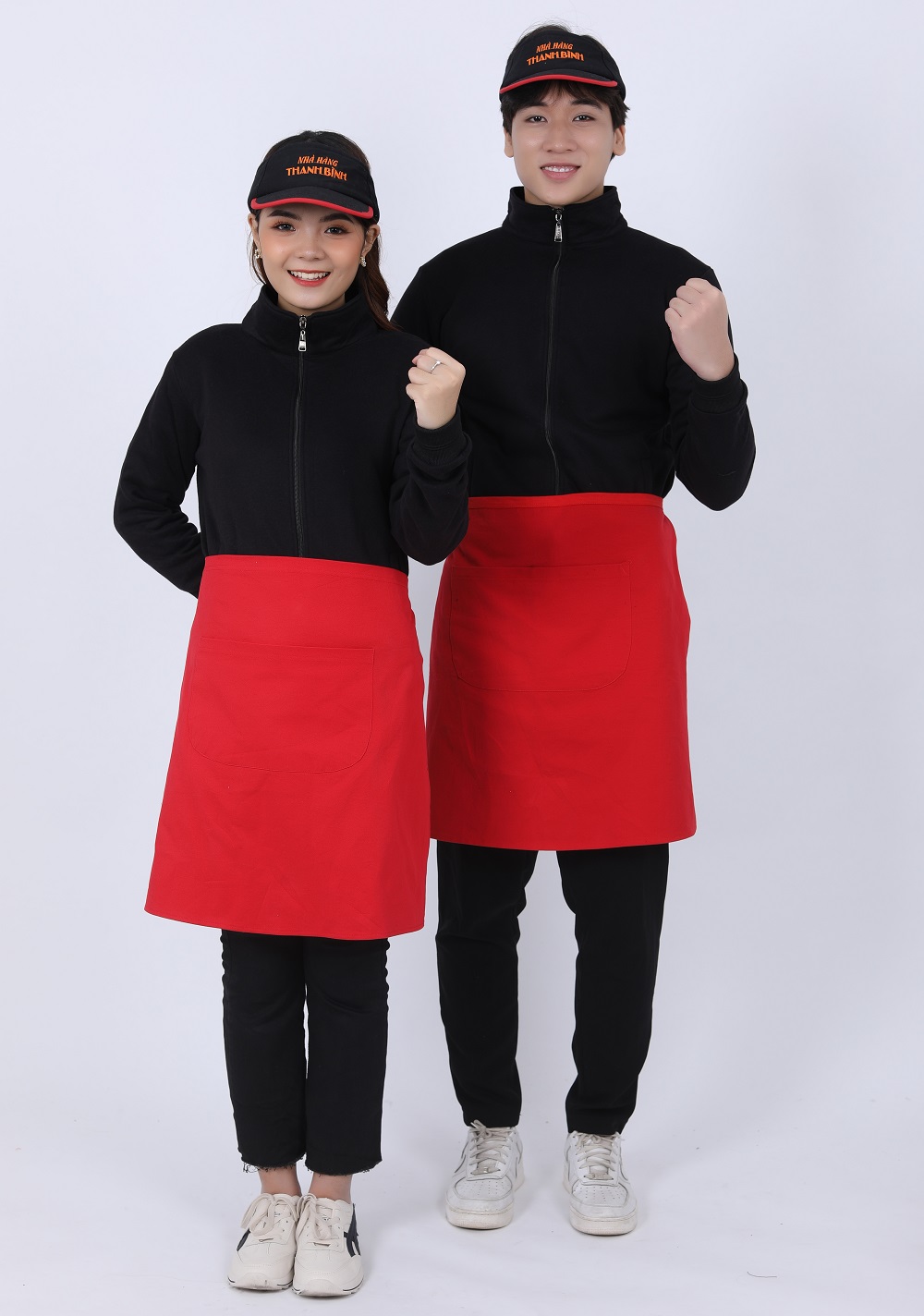 Đồng phục áo nỉ cổ cao màu đen