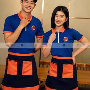 Đồng phục tạp dề McDonal’s kết hợp áo thun trẻ trung màu xanh cam