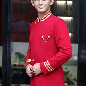 Đồng phục Bellman màu đỏ phối vàng