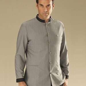 Đồng phục Bellman màu xám phối cổ áo và tay áo màu đen, form Regular Fit vải Lacy max