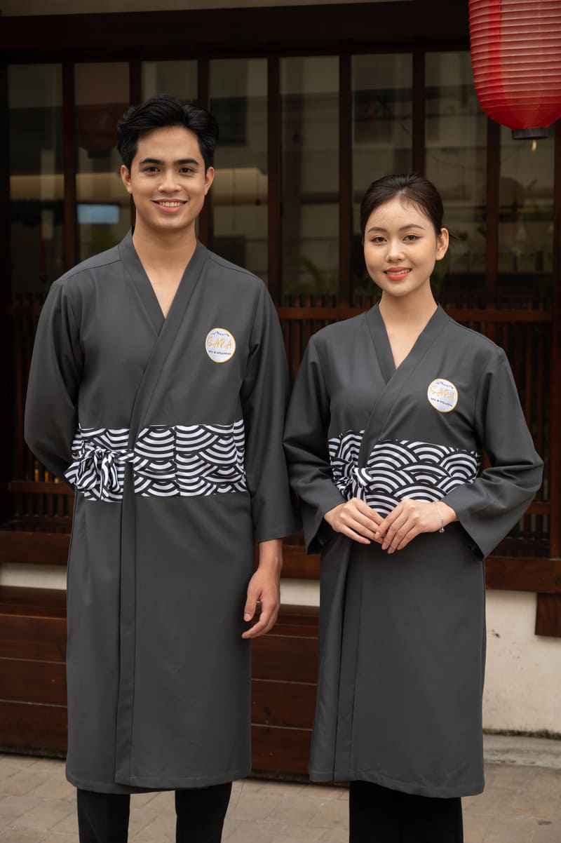 Đồng phục nhà hàng Nhật Bản màu đen