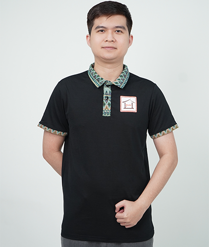 Đồng phục nhà hàng Việt Nam – Áo polo phối họa tiết thổ cẩm