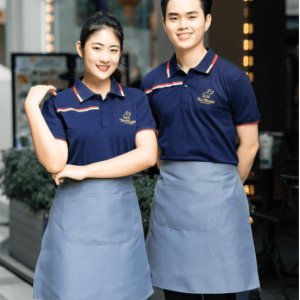 Đồng phục quán trà sữa màu xanh đẹp