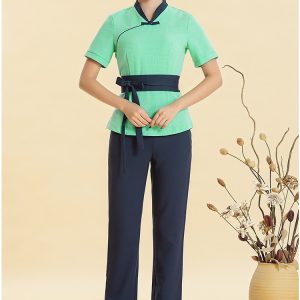 Bộ đồng phục nail mẫu xanh lá cây